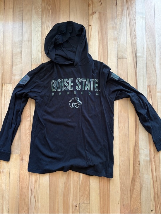 Other - Boise State Broncos Black Hooded Long Sleeve Tee